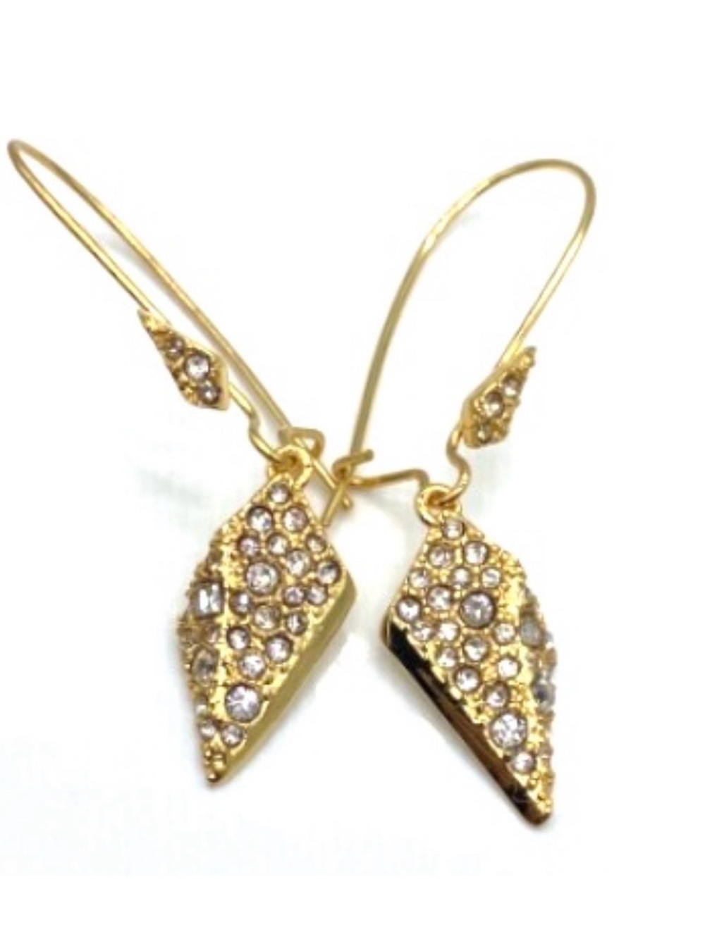 Alexis Bittar Origami Crystal Drop Earrings Gold Clear SB01